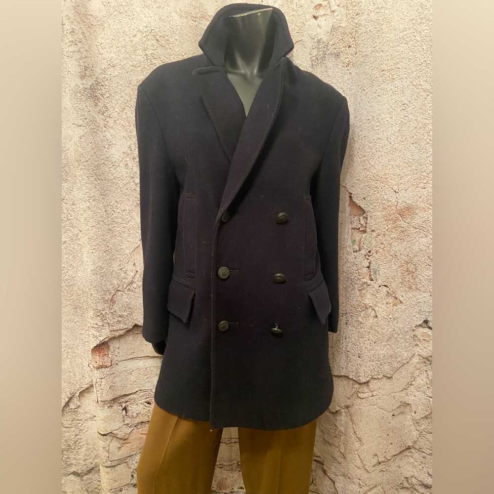 Gloverall Reefer Black Pea Coat Made in England